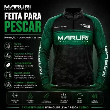 Imagem de Camiseta Pesca Camisa Maruri GG Manga Longa Proteção UV 50+ Secagem Rá