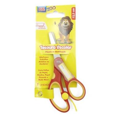 Imagem de Tesoura Escolar S/Ponta C/Etiqueta P/Nome e Mola 13cm Kaz (Vermelho)