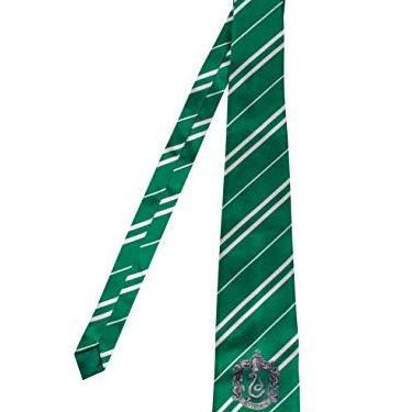 Imagem de Gravata Harry Potter acessório de fantasia, qualidade do filme Hogwarts House com personagens temáticos para adultos, Verde e cinza, Adult Size