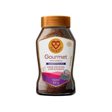 Imagem de Café Solúvel Liofilizado Mogiana Paulista Gourmet 3 Corações Vidro 84g