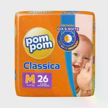 Imagem de KIT 5 FRALDA POMPOM CLASSICA JUMBO M 26 = 130 un
