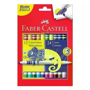 Imagem de Canetinha Hidrográfica 150612n 12 Bicolor - Faber Castell
