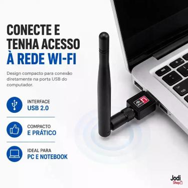 Imagem de Adaptador de Rede Wireless USB 2.0 802.11n para PC e Notebook - Mega P