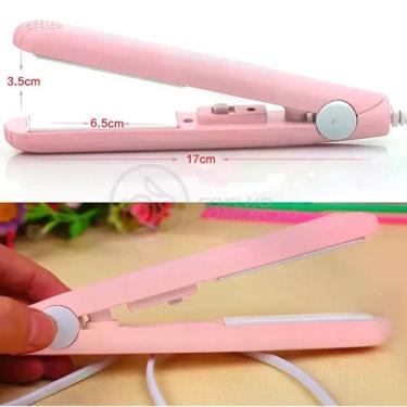 Imagem de Mini Chapinha Prancha 17Cm Bivolt 110|220V Profissional Rosa