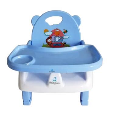 Imagem de Cadeirinha Alimentação Refeição Bebe Portátil Dobrável Compacta Baixa Infantil Com Pés Antiderrapantes e Bandeja Removível