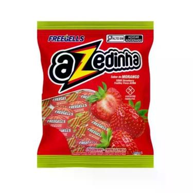 Imagem de Bala Freegells Azedinha Morango Dura Sem Glúten Pacote 475g - Riclan