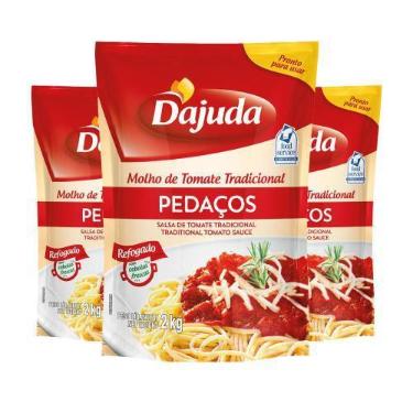 Imagem de 03Un Molho De Tomate Com Pedaços DAjuda Refogado 2KG Para Receitas Aco