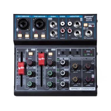 Imagem de Mesa de Som Studio Mix 6 Lexsen de 6 canais com interface USB e Bluetooth