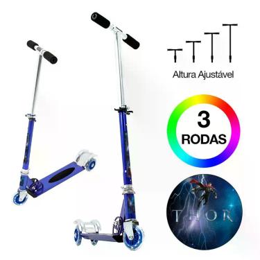 Imagem de Patinete Scooter Thor Infantil Azul de Alumínio - DM Radical