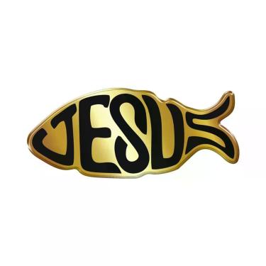 Imagem de Adesivo Decorativo Para Veiculo, Moto, Capacete, Em Relevo Facil Aplicação Jesus Dourado