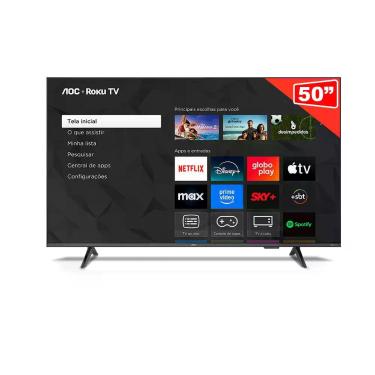 Imagem de Smart TV LED 50 polegadas AOC 4K UHD DLED Roku TV 50U7066 78G 60 Hz Qu
