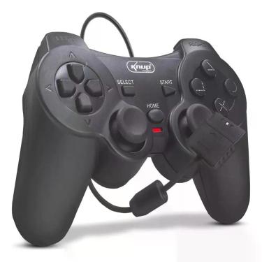 Imagem de Controle Joystick Manete Ps2 Ps1 Plug And Play Dualshock Preto Com Fio
