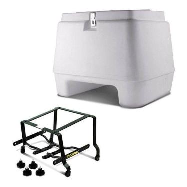 Imagem de Baú Bauleto Pro Tork 135 Litros Branco + Suporte Motos, BRANCO, NXR BR