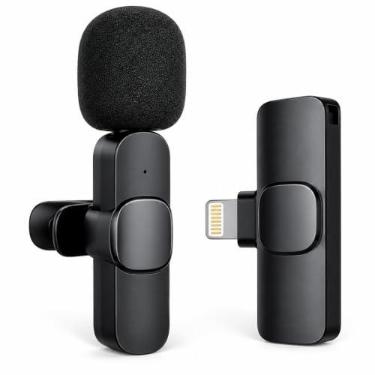 Imagem de Microfone Lapela Wireless Sem Fio Compativel com iPhone iPad entrada Lightning