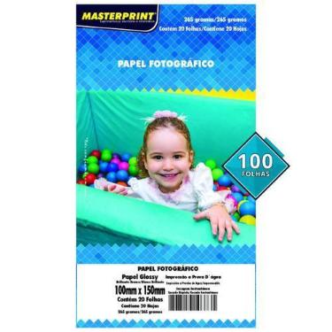 Imagem de Papel Fotográfico Glossy 10x15 A6 265g Branco Brilhante Masterprint co