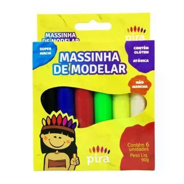 Imagem de Massa Massinha De Modelar 6 Unidades Coloridas 90g 1 Un - PIRA