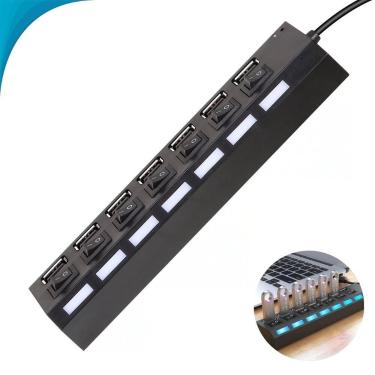 Imagem de Hub USB 7 Portas Alta Velocidade Para PC e Notebook Original - ATENA