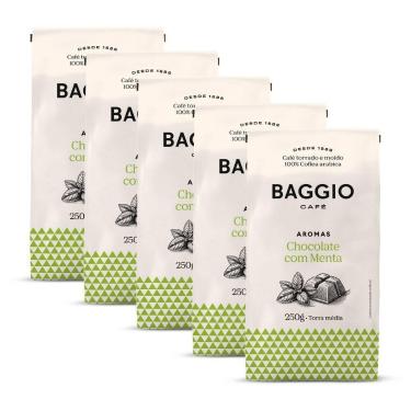 Imagem de Café Moído Baggio Aroma Chocolate com Menta Kit 5 Pacotes 250g - Baggi