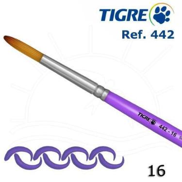 Imagem de Pincel Tigre 442 - Redondo Sintético Mesclado, 16