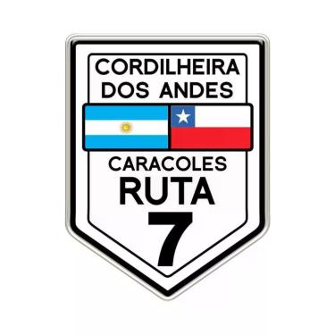 Imagem de Adesivo Resinado Cordilheira Dos Andes Caracoles Ruta 7 6,2x8cm Cor Preto