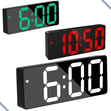 Imagem de Relógio Digital de Mesa e Parede LED com Data e Alarme