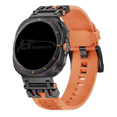 Imagem de Pulseira Silicone Art Metal Preto LTimports compativel com Galaxy Watch Ultra 47mm Lte Sm-L705 (Laranja)