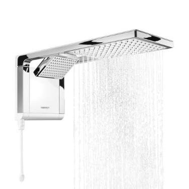Imagem de Ducha Acqua Duo Ultra Branco e Cromado 6800W com Haste para Controle da Temperatura com Comando Eletrônico e Jato Direcionável - Lorenzetti