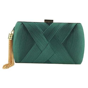 Imagem de oshhni Oshhni Bolsa Elegante Em Seda Nappa Bolsa Com Bolsa Clutch Verde Escuro