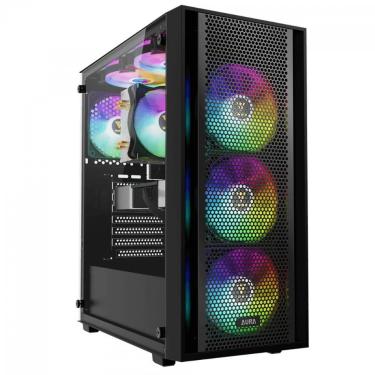 Imagem de Gabinete Gamer Gamdias Aura GC2 Elite - Vidro temperado - 4 Coolers ARGB Inclusos - Preto
