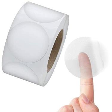 Imagem de Performore Adesivos redondos transparentes cristalinos de 3,8 cm, selador de aba de envelope e pacote de varejo etiquetas adesivas autoadesivas, 1000 adesivos por rolo