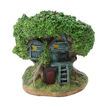 Imagem de Vaso de Planta Suculenta em Forma Casa na Árvore com Buracos Drenagem Jardineira Decorativa Container Versátil Porta-canetas Organizador para Decoração Escritório e Jardim Ideal Amigos Famílias