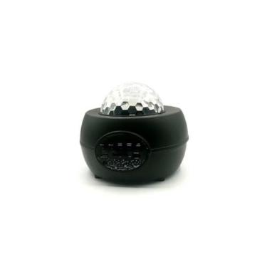 Imagem de Luminária Projetor de Estrelas Galáxia com Caixa de Som Bluetooth, RGB, Controle Remoto, Preto, 13x13x10.5cm