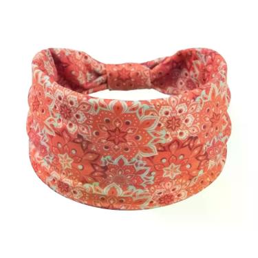 Imagem de Bandana Boho Mandala para Mulher - Faixa de Cabelo Elástica e Absorven