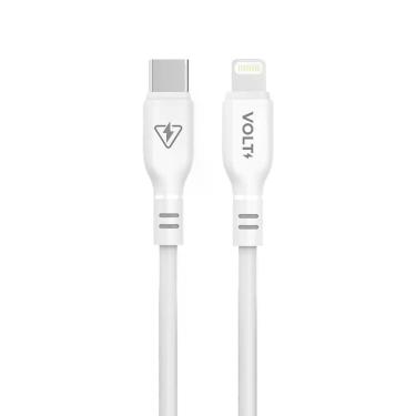 Imagem de Cabo Volt Flex Pro Usb-c Para Lightning Silicone Branco 1,5m