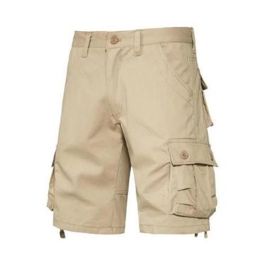 Imagem de Bermudas Casuais Masculinas Em Camuflagem, Soltas, De Algodão, Para Es