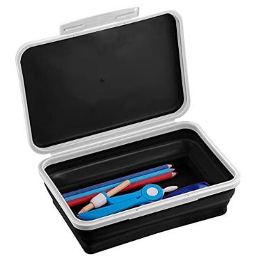 Imagem de It's Academic Caixa de armazenamento Flexi com tampa, estojo dobrável para artesanato e material escolar, preto