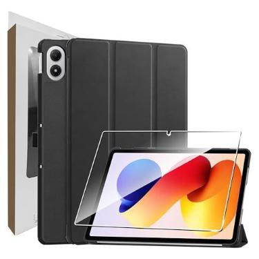 Imagem de Suttkue Capa para Redmi Pad 2 Pro 12.1, capa rígida de alta qualidade, leve, poliuretano de qualidade, resistente a arranhões, preta para tablet de 12,1 polegadas - preta
