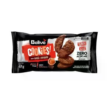 Imagem de Cookies Zero Açúcar Avelã e Chocolate Belive - 10 Unidades 67g