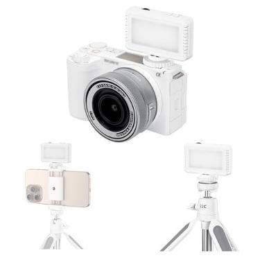Imagem de Kiwifotos Mini luz de vídeo LED para câmeras Sony ZV-E10 II ZVE10 ZV-1F ZV1F ZV-1 II ZV1 Canon PowerShot V1 EOS R50 V e mais, acessórios de fixação de flash para gravação de gravação Vlog, portátil