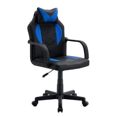 Imagem de Caderia Xtreme Gamer Orion Azul e Preta Linha Evolux