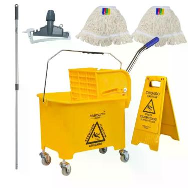 Imagem de Carrinho Mop de Limpeza Balde 20 Litros Carro Esfregão Perfect Pro 974