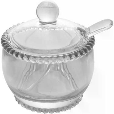 Imagem de Açucareiro Linha Pearl para Açúcar em Cristal com Colher 10cm X 11cm Transparente Wolff
