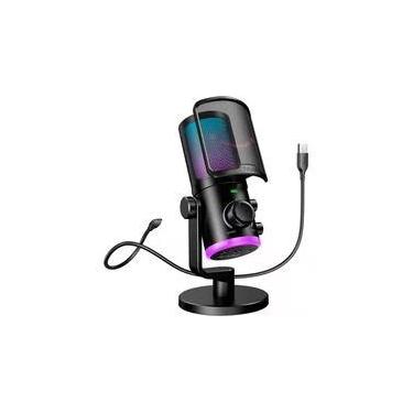 Imagem de Microfone Gamer Fifine Ampligame AM6 RGB, USB-C, Anti-Ruído e Ganho, Preto - AM6