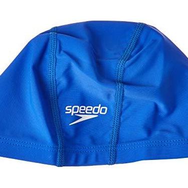 Imagem de Touca de Natação Infantil, Speedo, Xtrafit Junior, Tecido Elástico com Proteção UV e Secagem Rápida, Conforto Anatômico - Azul