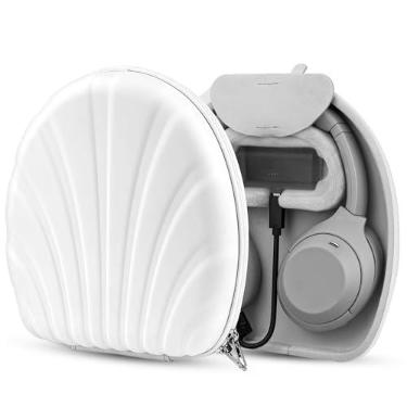 Imagem de Geekria Capa para fones de ouvido com carregamento PRO compatível com Sony WH-1000XM6, WH-1000XM5, WH-1000XM4, ULT WEAR, capa rígida, durável, proteção multicamadas (branca) sem carregador portátil