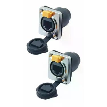 Imagem de 2 Conectores RJ45 Painel IP65 Rede Fêmea Duplo - Congratulations Store