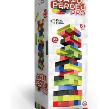 Imagem de Pais & Filhos | Caiu Perdeu PRO 45 Peças | Jogo Torre de Estratégia com Roleta | Diversão em Família, Habilidade e Concentração | A partir de 6+ anos