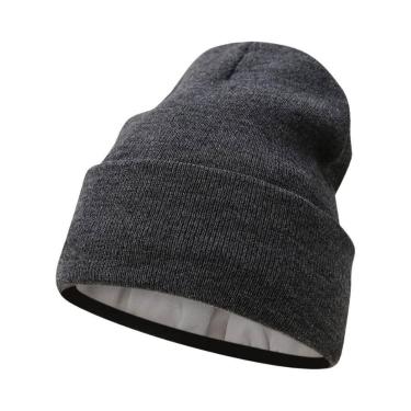 Imagem de Gorro Unissex De Inverno Em Tricô Com Forro De Cetim, Quente E Com Pun