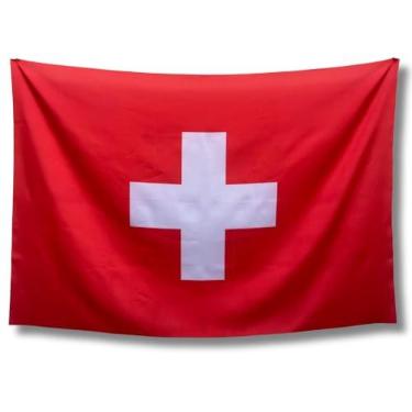 Imagem de Bandeira Decorativa da Suíça, Decorativa, Tecido Oxford, Multicolorido, 150x100cm, Sublimação a Laser, Uso Interno e Externo