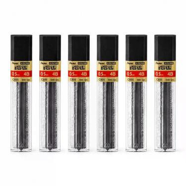 Imagem de Grafite 4B 0.5mm Preto Macio Kit Tubo 12 Minas Lapiseira Anotação Obra